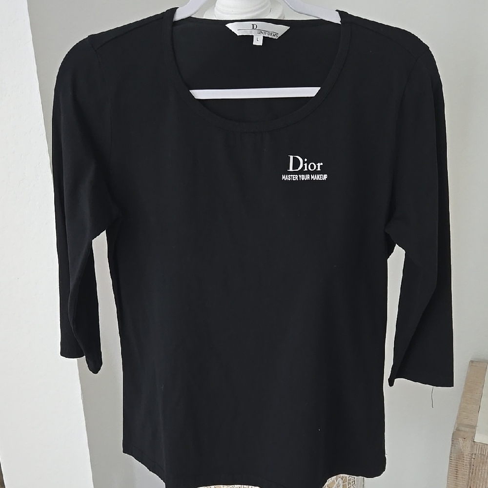 Dior Black Women's Top Dior scoop neck top Dior Master your makeup beauty shirt